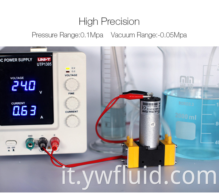 Micro 12V/24 V CC di qualità di alta qualità a potenza forte ad alta pressione Elettrica a doppia testa di diaframma per diaframma per diaframma a doppia tenuta-YW02-B-DC